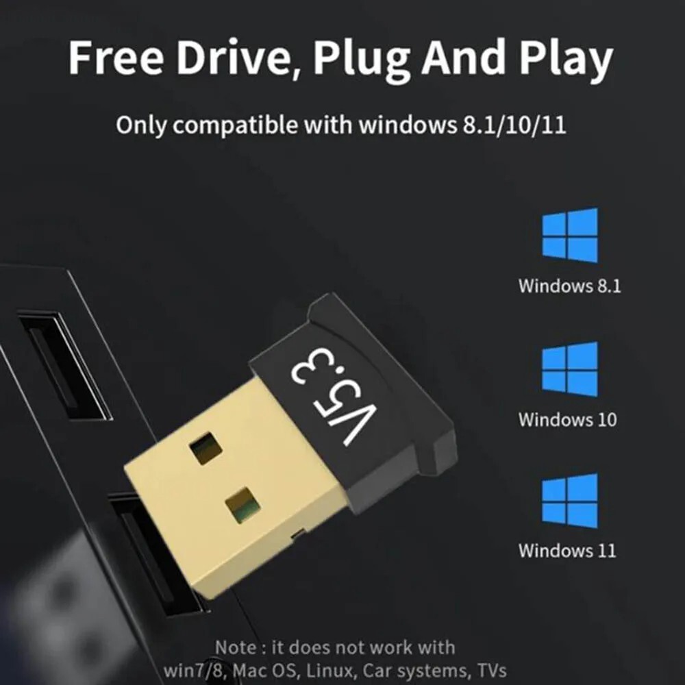 Bluetooth Adapter 5.3 Stick USB Transmitter Dongle PC Notebook Bluetooth Adapter