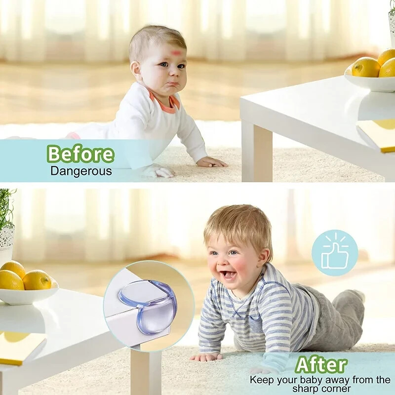 Silikon-Eckschutz für Möbel – Transparent & Selbstklebend – Kindersicherheit 👶 – 12 Stück