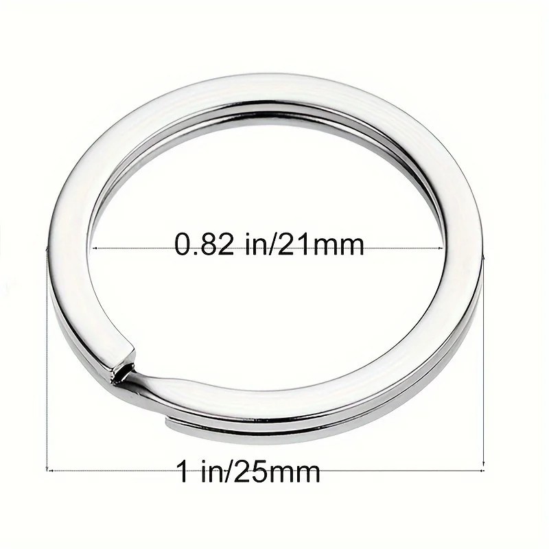 50 Stück Geteilter Schlüsselanhänger Flach 25mm Großpackung Autoschlüssel