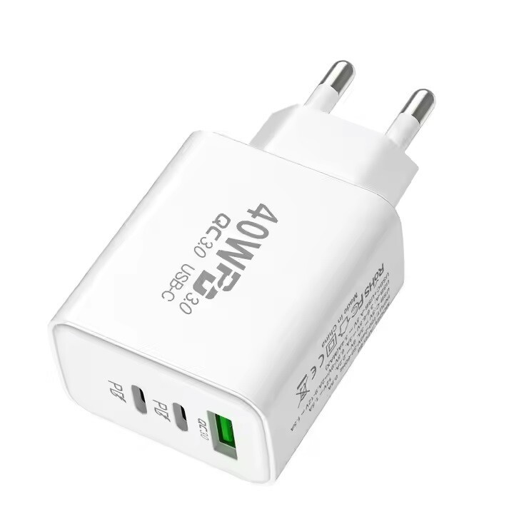 40W Schnell Ladegerät USB A 3.0 + 2 x USB C für iPhone Adapter Samsung Universal