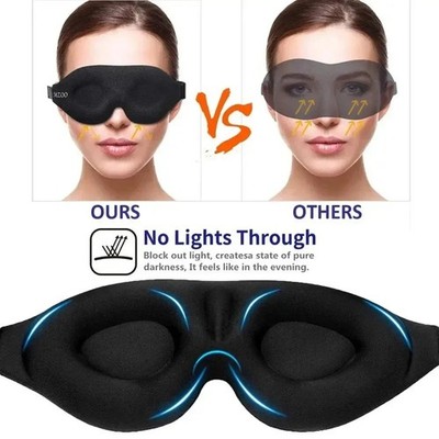 3D Schlafmaske Premium Blickdicht & Druckfrei Ergonomische Reise-Augenmaske