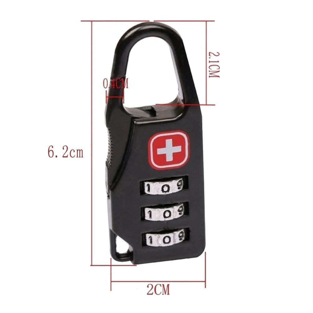 3 Stück Mini Zahlenschloss 30mm Vorhängeschloss für Reisegepäck Rucksack Koffer