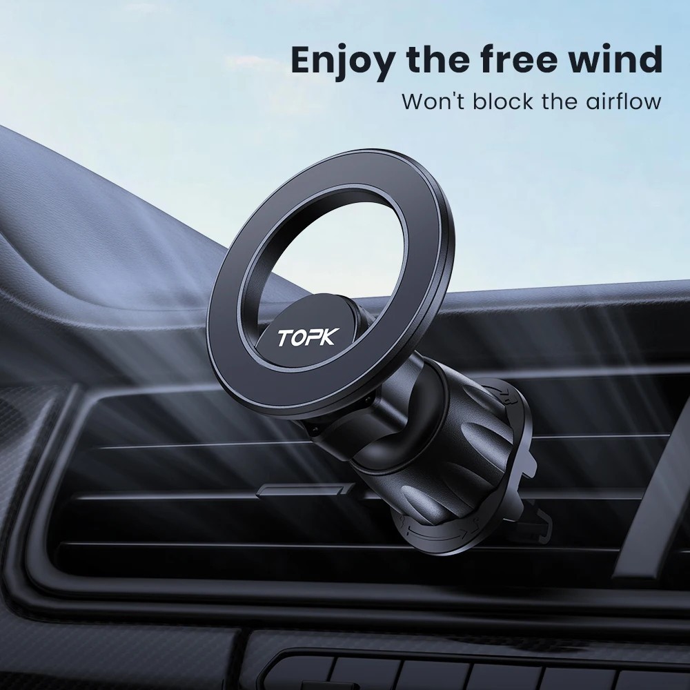 Magnetische Auto Handyhalterung Lüftung TOPK 360° Magsafe Halter iPhone Samsung