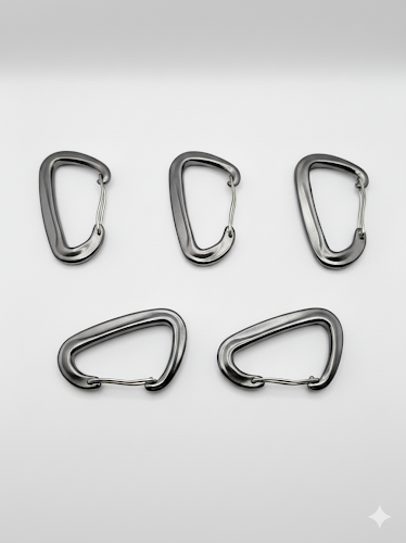 5 Stück Karabinerhaken Edelstahl 8kN 816kg Silber Mountaineering Haken Clip