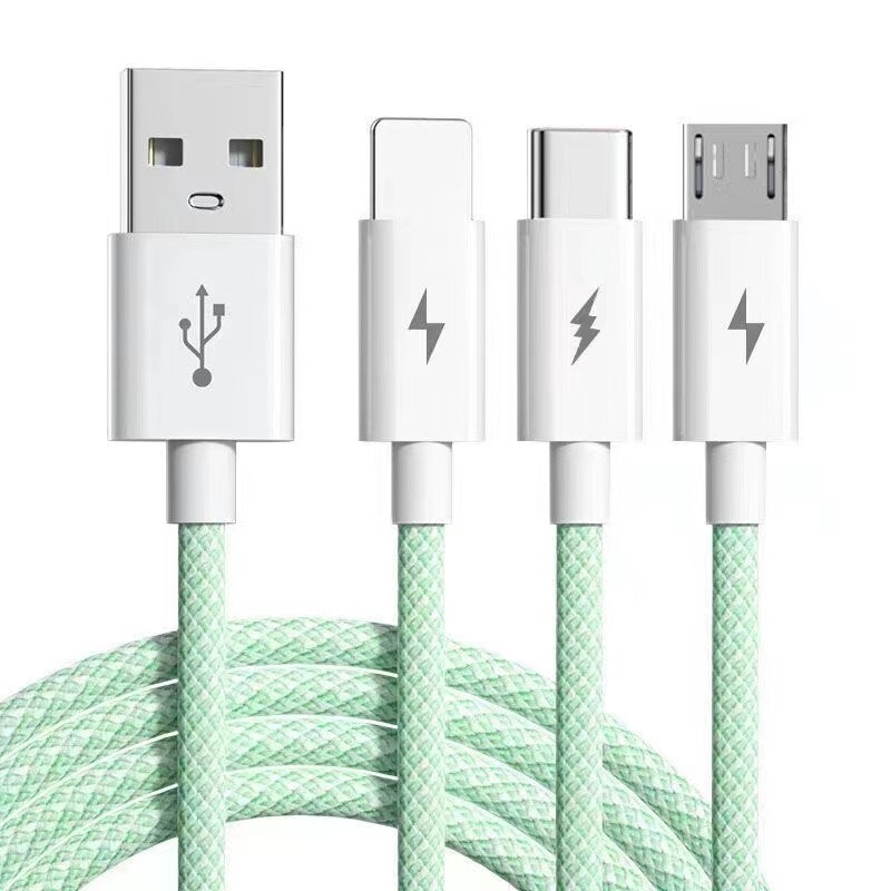 1,2m Multi USB Ladekabel 3 in 1 USB C Micro Kabel für iPhone Samsung – Rot