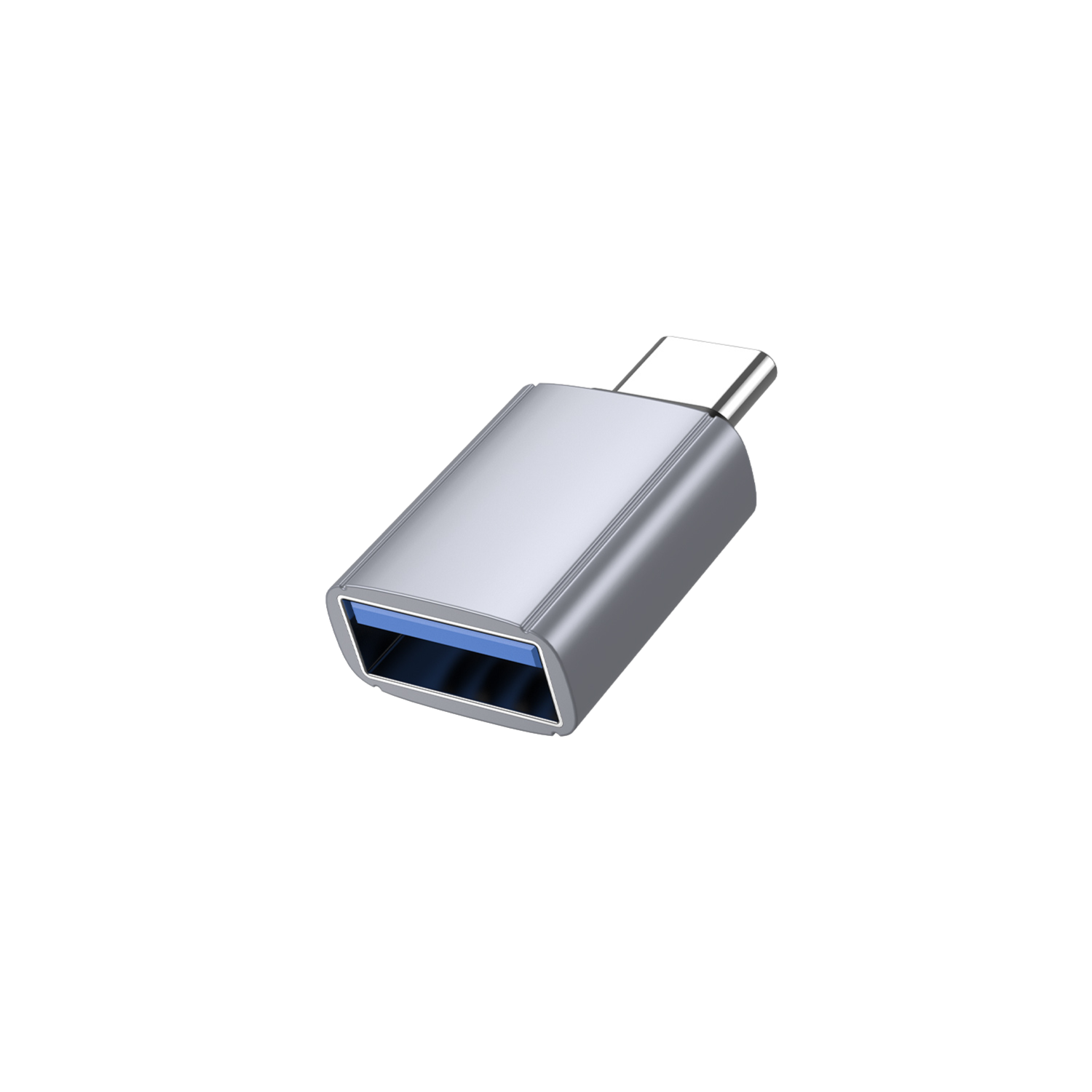 USB A auf USB C Adapter OTG 3.2 Schnellladen Datenübertragung Silber