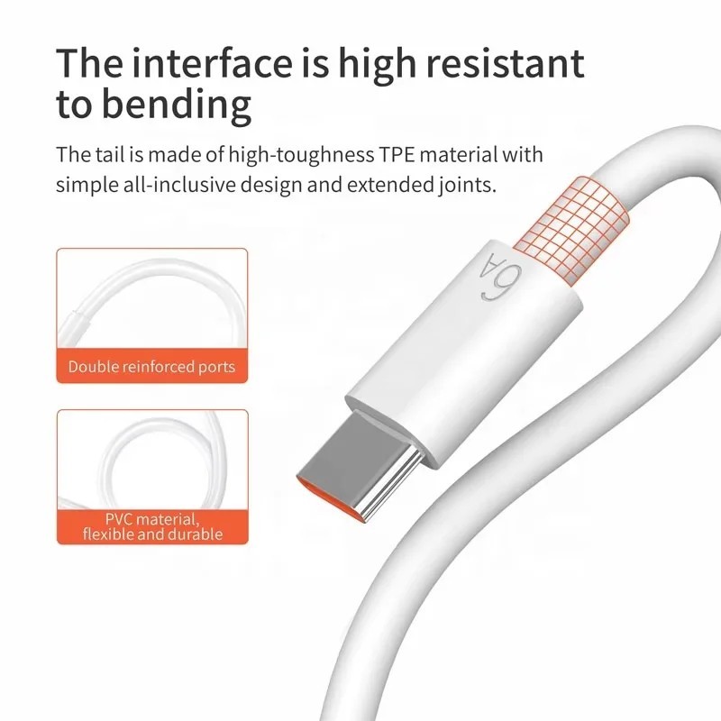 66W 6A USB-C Schnell Ladekabel 1m 3 Stück Datenkabel für iPhone Xiaomi Fast