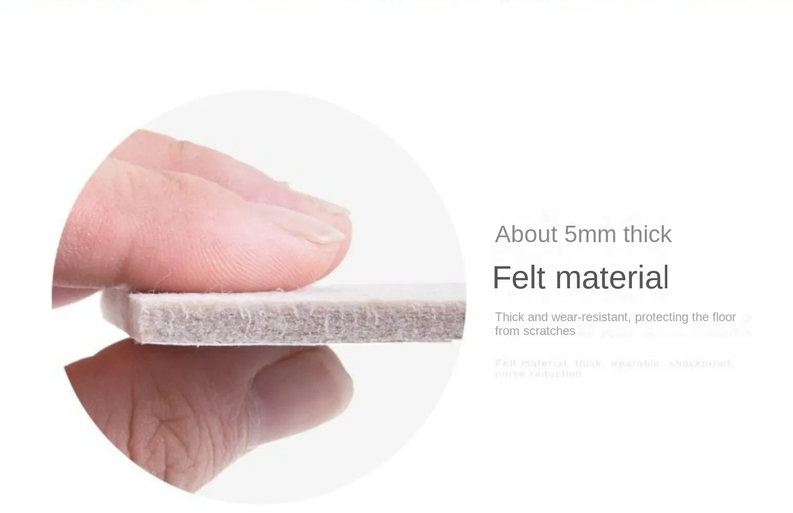 Selbstklebende Filzpads Möbel - Schutz & Lärmminderung - 0,5 cm Dicke - 10 Stk