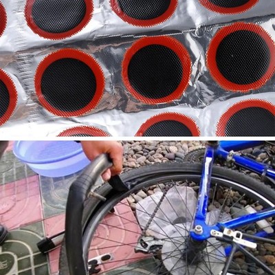 48x Fahrrad Flickzeug Gummi Flicken Set Reifen Reparatur Patches 25mm Universal