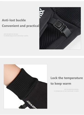 Winter Thermo Handschuhe Herren Wasserdicht Touchscreen Winddicht Grip Sport L