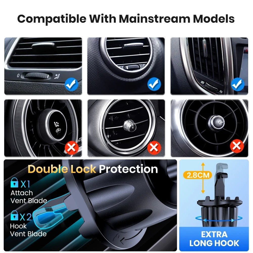 Magnetische Auto Handyhalterung Lüftung TOPK 360° Magsafe Halter iPhone Samsung