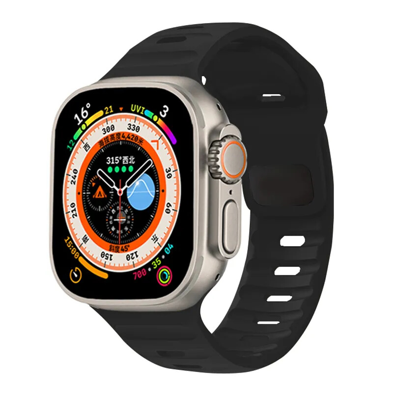 Sportarmband für Apple Watch Series 8/7/6/5 & Ultra – 42/44/45/49mm – Schwarz