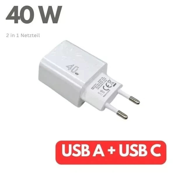 40W Schnell Ladegerät USB C USB A für Original iPhone 14 15 16 17 Pro Universal