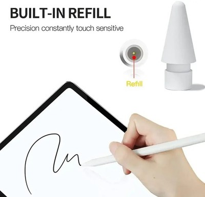 2x Ersatzspitzen für Apple Pencil für 1 und 2 Generation Weiß Nibs Pen Federn