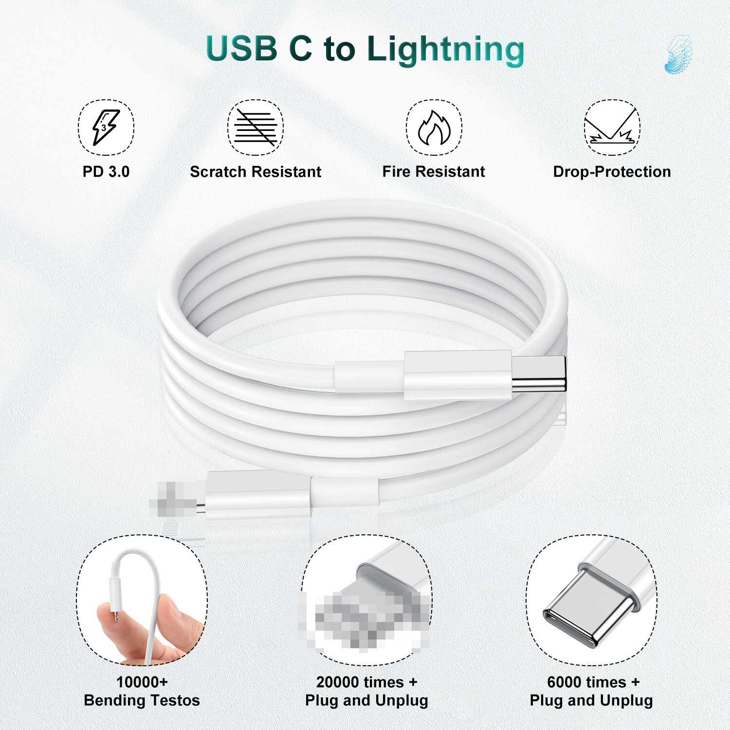 Schnell Ladekabel für iPhone  für 12 13 14 USB C iPad Pro 2 Meter