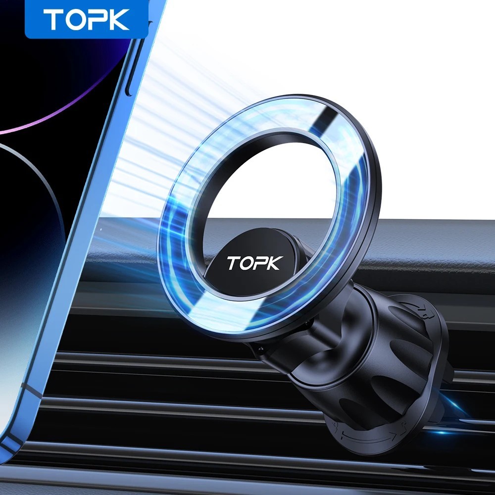 Magnetische Auto Handyhalterung Lüftung TOPK 360° Magsafe Halter iPhone Samsung
