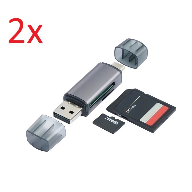 2x Kartenleser 4-in-1 SD USB 2.0 Micro SD OTG Adapter für PC Laptop Flash XC TF