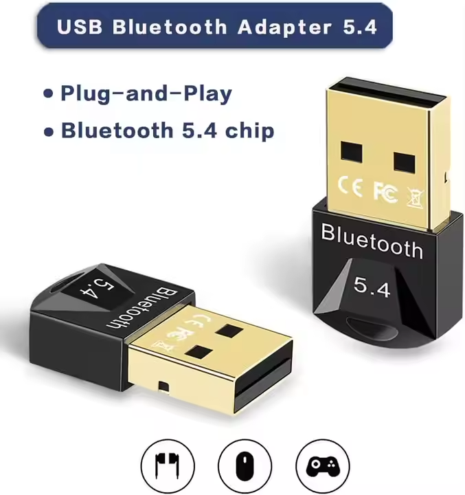 Bluetooth 5.4 Adapter USB Mini-Stick eckig Dongle für PC Notebook