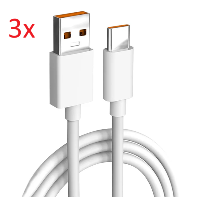 66W 6A USB-C Schnell Ladekabel 1m 3 Stück Datenkabel für iPhone Xiaomi Fast