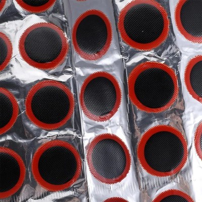 48x Fahrrad Flickzeug Gummi Flicken Set Reifen Reparatur Patches 25mm Universal