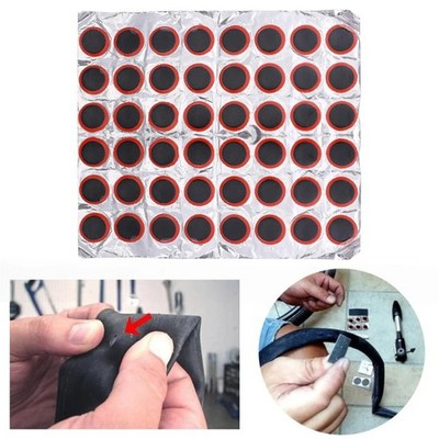 48x Fahrrad Flickzeug Gummi Flicken Set Reifen Reparatur Patches 25mm Universal