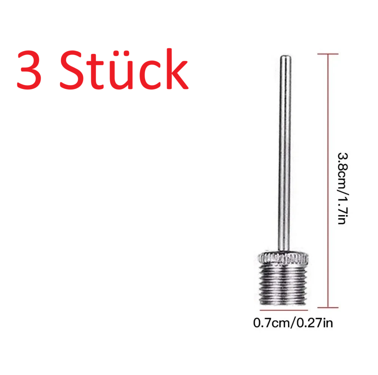 3 Stück Ballnadel Ventilnadel Fußball Luftpumpe Ballpumpe Ball Pumpe