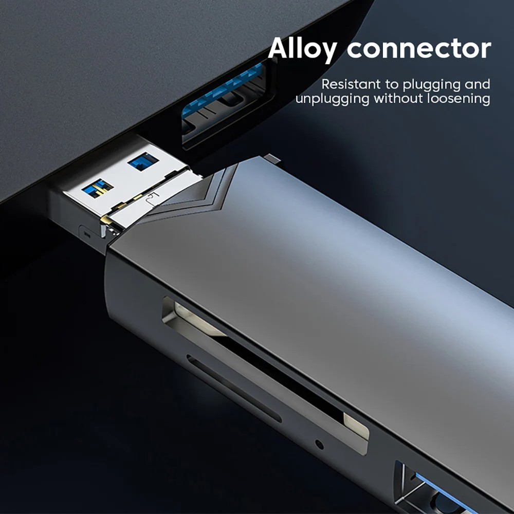 6-in-1 Kartenleser SD TF USB 3.0 Typ C Micro OTG für MacBook PC