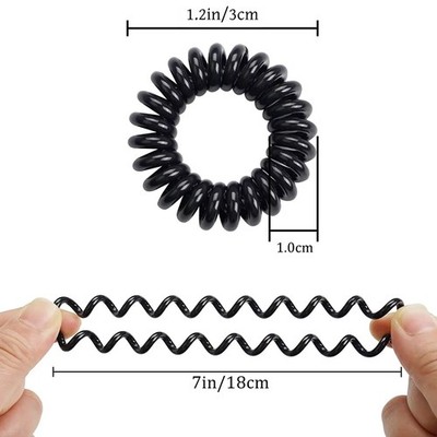 5er Set Spiral-Haargummis Weiß Ø 30mm Starker Halt & Knickfrei Wasserfest