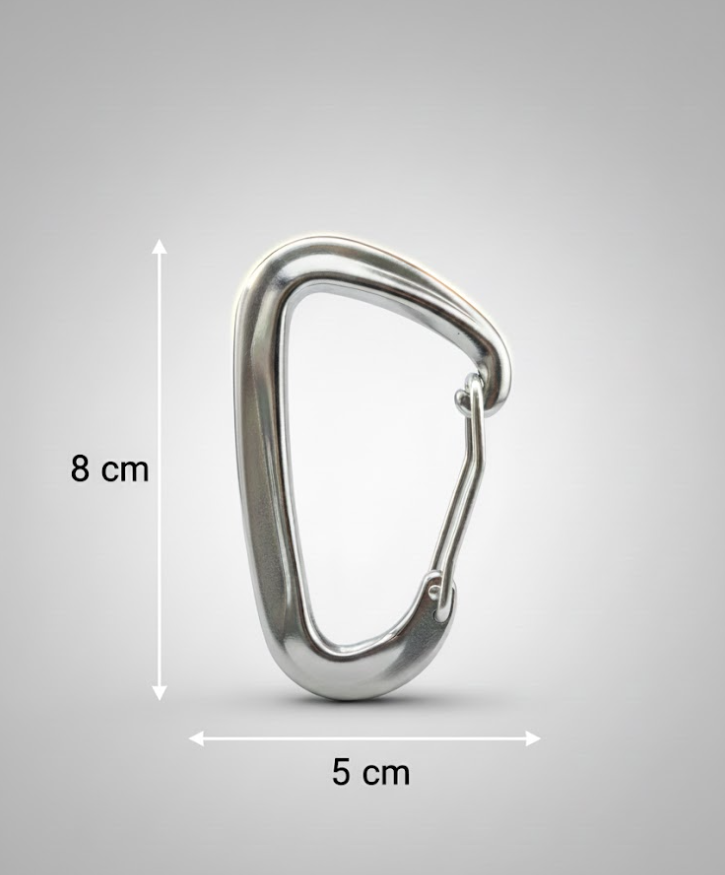 Karabinerhaken Edelstahl 8kN 816kg Silber Mountaineering Haken Clip