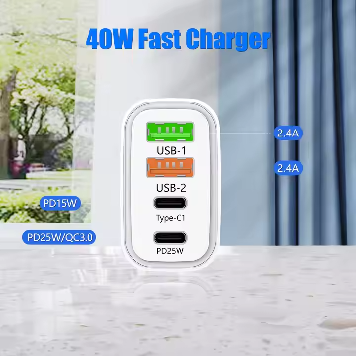 40W USB C Schnell Ladegerät für iPhone Samsung Netzteil Handy Ladegerät Adapter