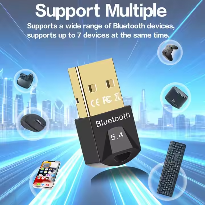 Bluetooth 5.4 Adapter USB Mini-Stick eckig Dongle für PC Notebook