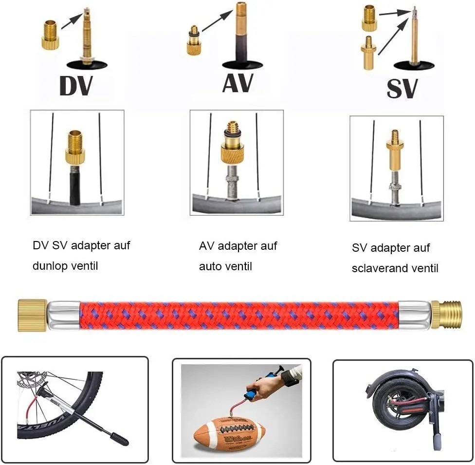 15er Fahrradventiladapter Set Presta Schrader Dunlop Aufpumpen Dichtungsring – 15er