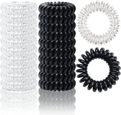 5x Spiral-Haargummis Schwarz Ø 30mm – Starker Halt & Ohne Knicke – Wasserfest