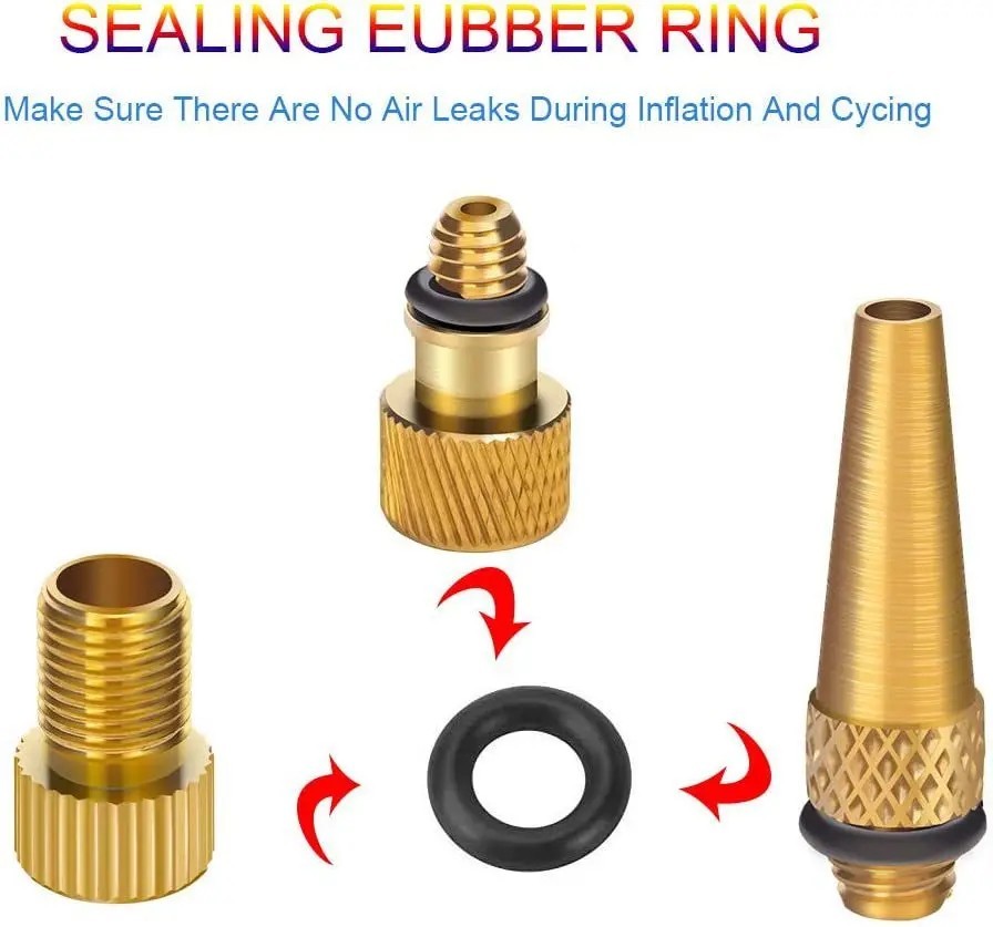 15er Fahrradventiladapter Set Presta Schrader Dunlop Aufpumpen Dichtungsring – 15er
