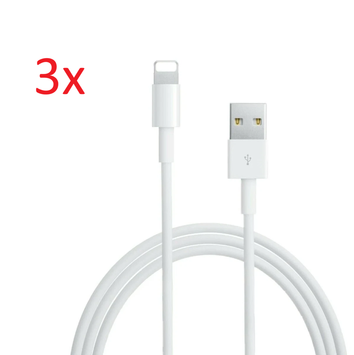 3 Stück Apple iPhone Ladekabel für 6 7 8 XR X XS 11 12 13 14 USB iPad Pro 1m