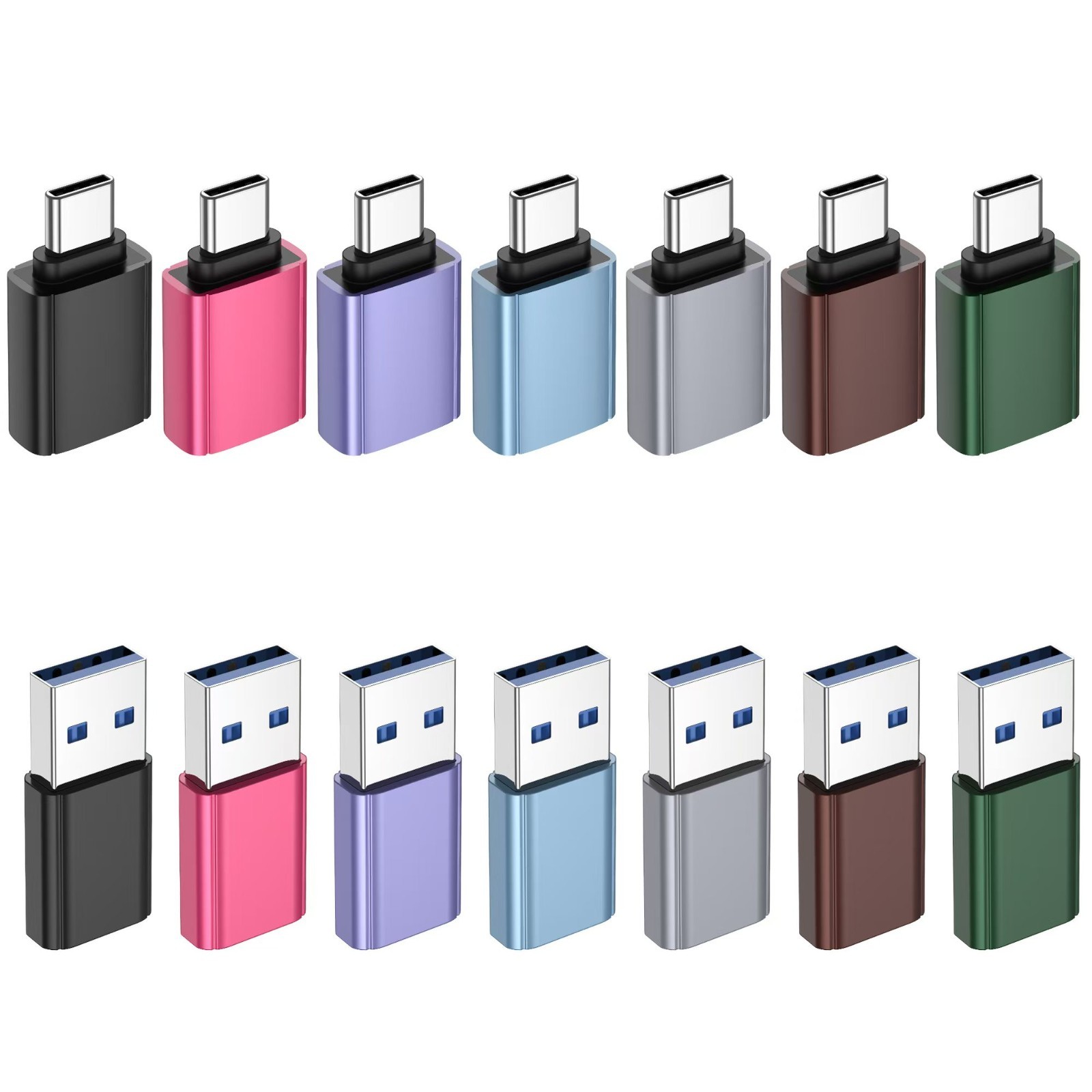 USB A auf USB C Adapter OTG 3.2 Schnellladen Datenübertragung Silber