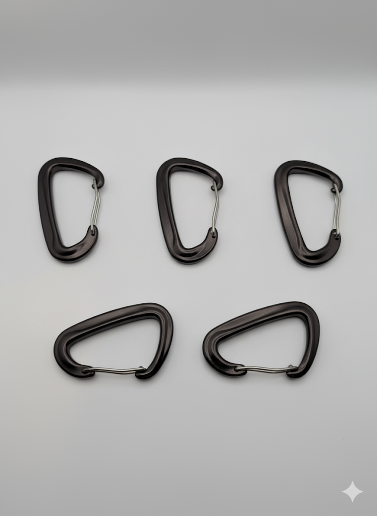 5 Stück Karabinerhaken Edelstahl 8kN 816kg Anthrazit Mountaineering Haken Clip