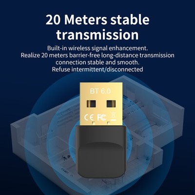 Bluetooth 6.0 Adapter USB Dongle PC Maus Tastatur Kopfhörer 20m Range