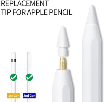 4x Ersatzspitzen für Apple Pencil für 1 und 2 Generation Weiß Nibs Pen Federn