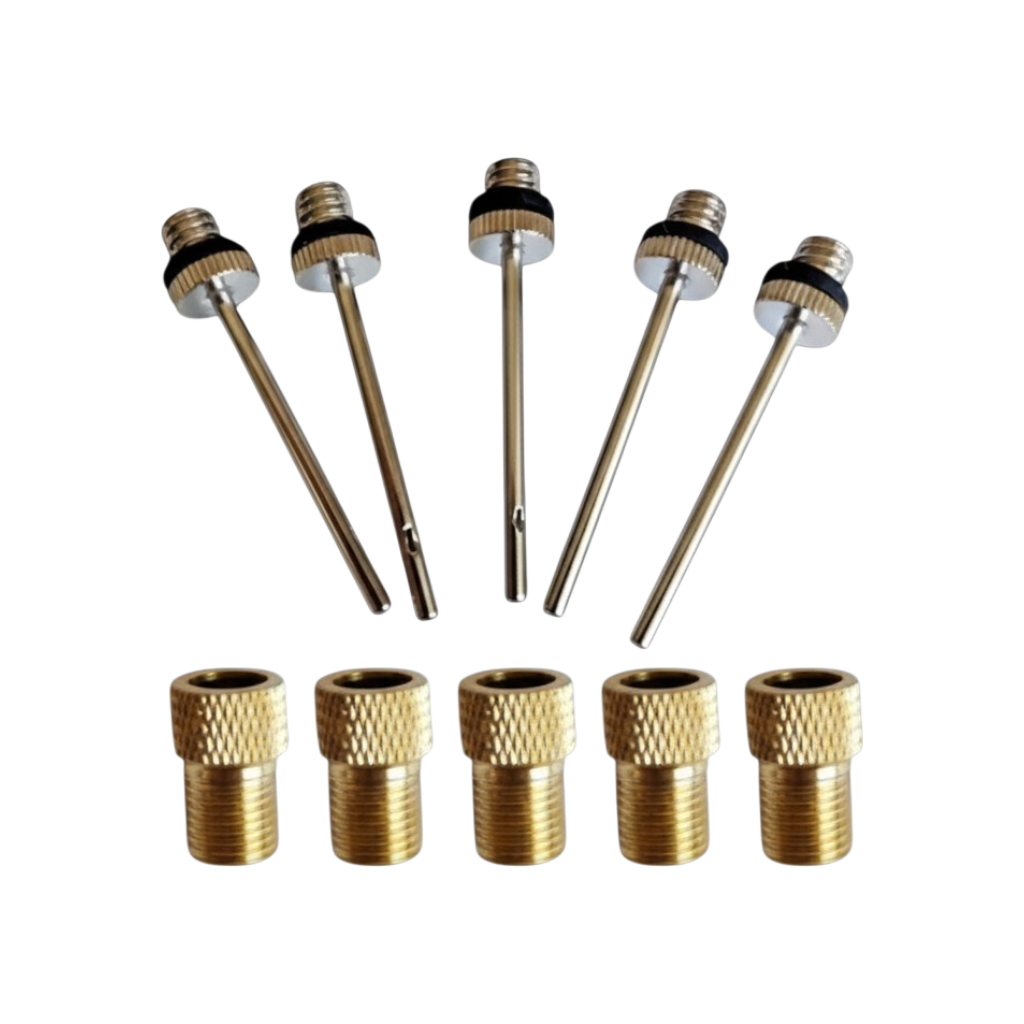5 Stück Sport Ballnadel Ventilnadel + 5 Adapter Luftpumpe Ventil Ball Pumpe