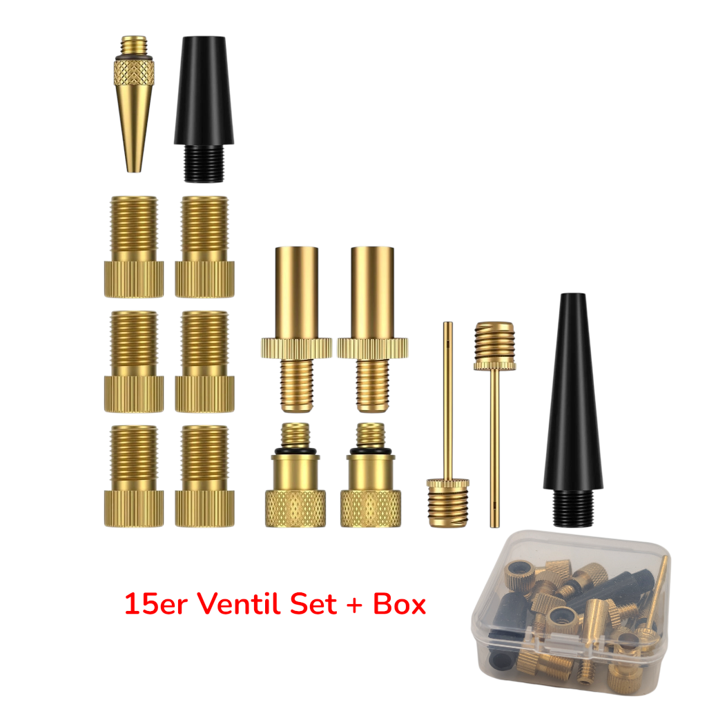 15er Fahrradventiladapter Set Presta Schrader Dunlop Aufpumpen Dichtungsring – 15er