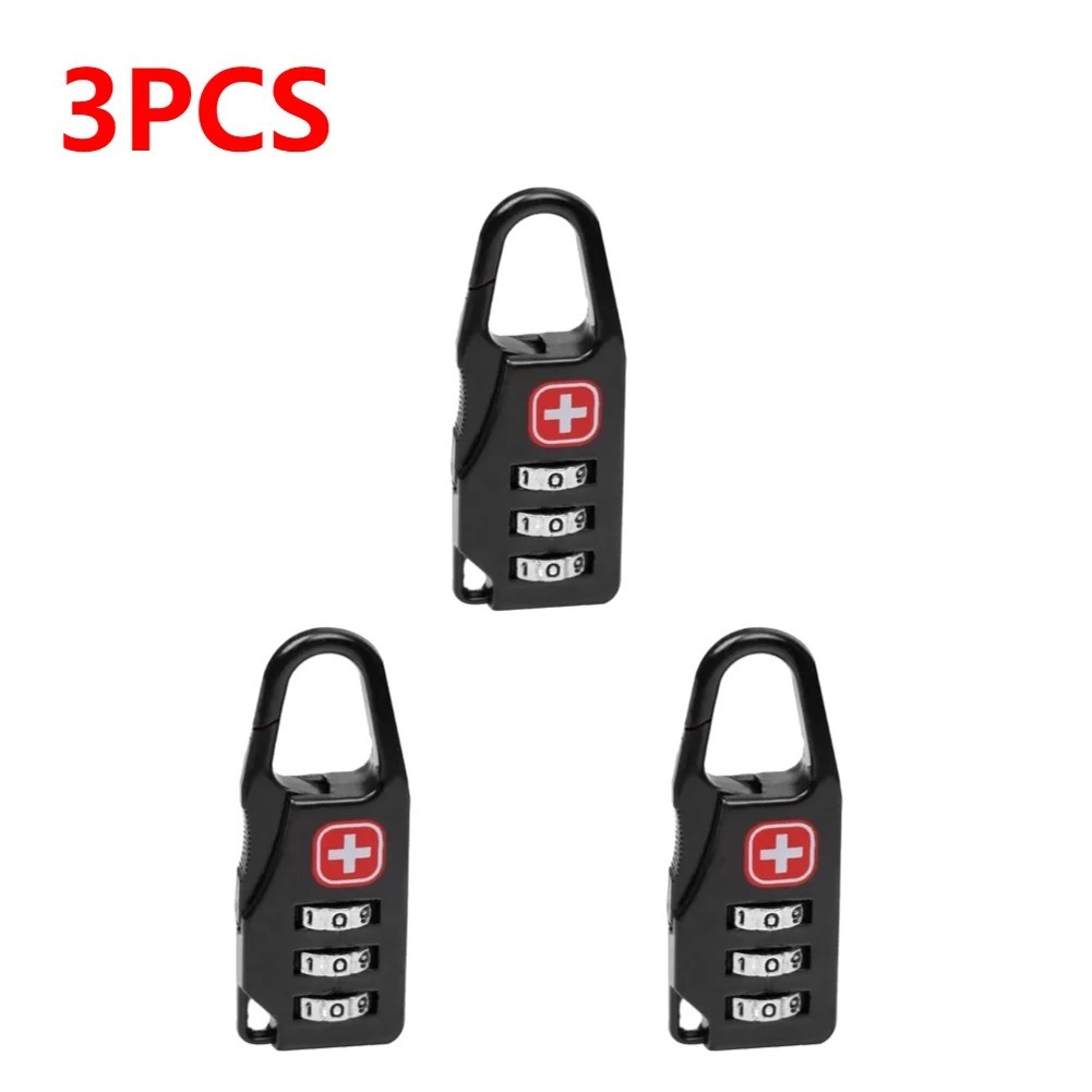 3 Stück Mini Zahlenschloss 30mm Vorhängeschloss für Reisegepäck Rucksack Koffer