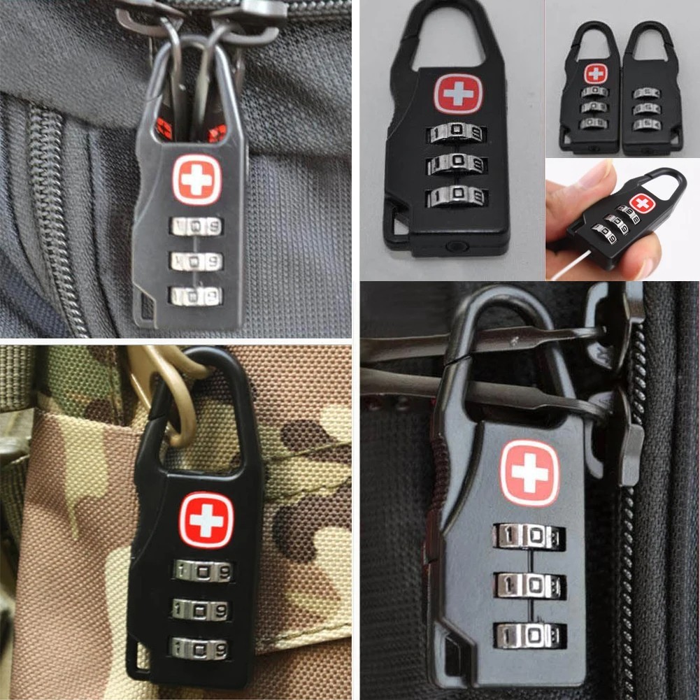 3 Stück Mini Zahlenschloss 30mm Vorhängeschloss für Reisegepäck Rucksack Koffer
