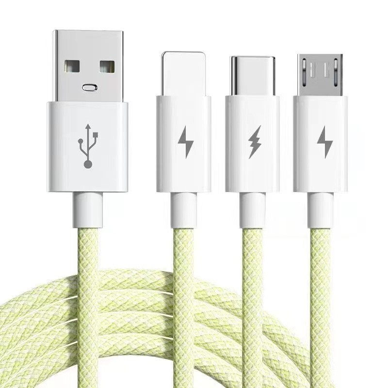 1,2m Multi USB Ladekabel 3 in 1 USB C Micro Kabel für iPhone Samsung – Rot
