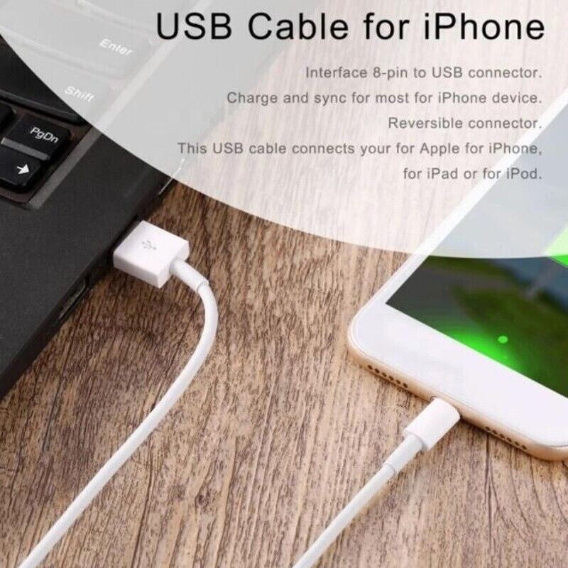 2 Stück Ladekabel für iPhone 2m 8 X XR XS 11 12 13 14 Pro Max iPad für Apple