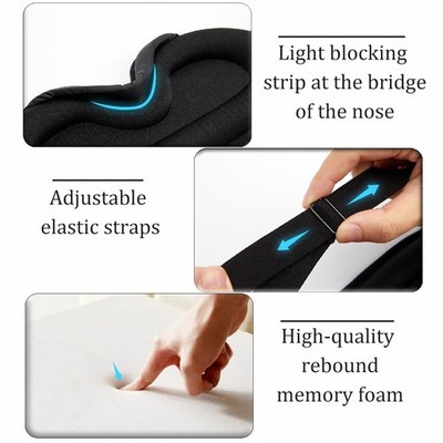 3D Schlafmaske aus Seide & Memory-Schaum 100% blickdicht & druckfrei entspannen