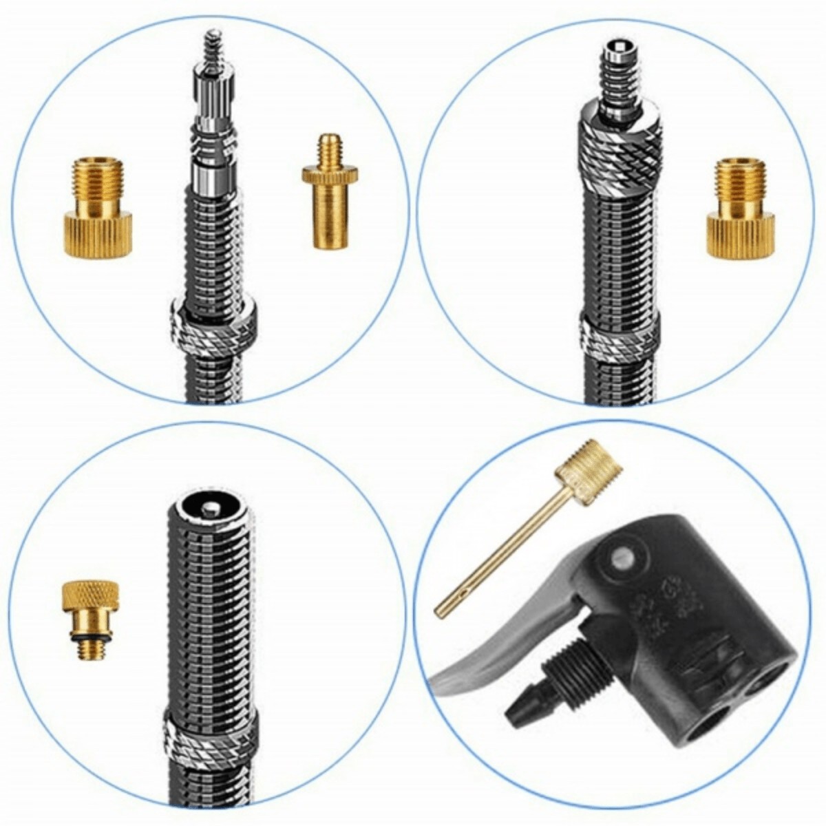 15er Fahrradventiladapter Set Presta Schrader Dunlop Aufpumpen Dichtungsring – 15er