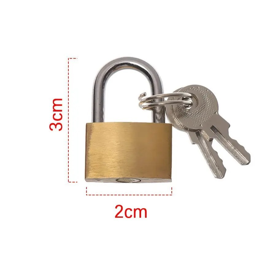 5 Stück Vorhängeschloss Kupfer 20 mm einzelschließend Messing 2 Schlüssel