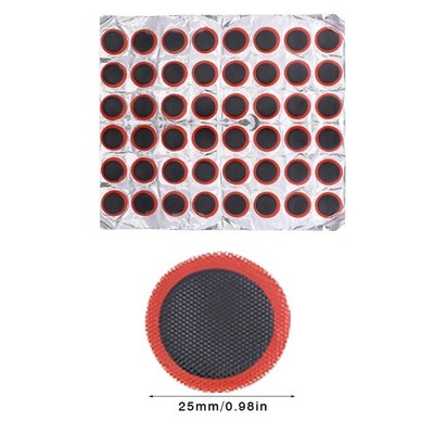 48x Fahrrad Flickzeug Gummi Flicken Set Reifen Reparatur Patches 25mm Universal