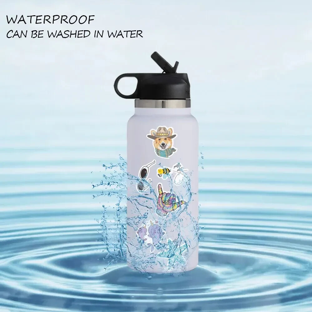 100 Stück Wasserdichte Ästhetische VSCO-Aufkleber - Perfekt für Wasserflaschen